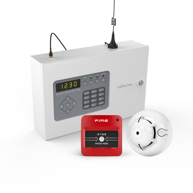 Manufacture LCD Screen GSM Wireless Addressable Fire Alarm System Control Panel Smoke Detector Alarm With EN54 Approval