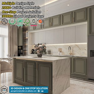 Armoires de <span class=keywords><strong>cuisine</strong></span> modernes de style Shaker GEORGE, en contreplaqué personnalisé, matériaux écologiques et imperméables, avec conception <span class=keywords><strong>professionnelle</strong></span> 2D/3D - Product Image 1