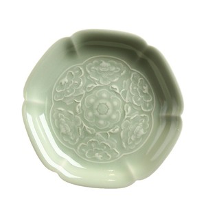 Plateau à thé en céramique Relief Lotus, forme de fleur, style rétro, assiette à fruits, nouveau design chinois, plat en poterie - Product Image 5