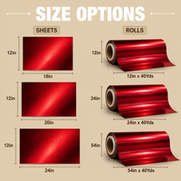 Feuilles de similicuir holographique rouge 12x24 pouces, à graver en noir, pour accessoires Y2K, équipement de jeu et décorations de fêtes