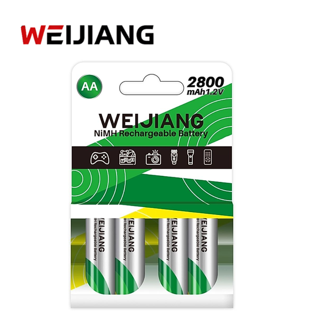 Factory OEM NIMH 1.2V 2800mAh Rechargeable 2A 3A Batteries with Charger for Consumer Electronics