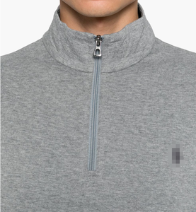 Sudadera de cuello redondo para hombre OEM con logotipo personalizado 330g sudadera holgada con cremallera - Product Image 2