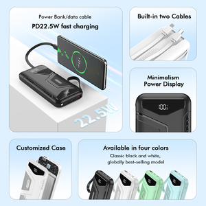 2025 xu hướng mới nhà máy 22.5W ngân hàng điện 10000mAh sạc nhanh pin bên ngoài sạc di động Powerbank với cáp - Product Image 4