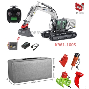 Escavadeira HUINA KABOLITE K961-100S 1/16 <span class=keywords><strong>RC</strong></span> de Metal Completo 3 em 1, Modelo Profissional de Escavadeira Hidráulica de Liga com Controle Remoto - Product Image 2