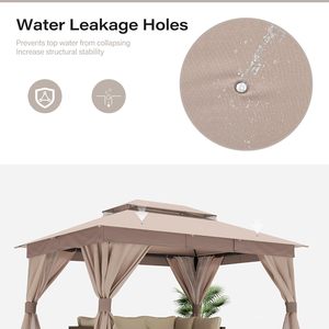 ศาลาพักผ่อนกลางแจ้ง LAUSAINT HOME ดีไซน์ทันสมัย โครงโลหะ ขนาด 10x13 ฟุต พร้อมสลักยึดแบบขยาย แข็งแรงทนทาน หลังคาสองชั้น พร้อมมุ้งกันยุง - Product Image 5