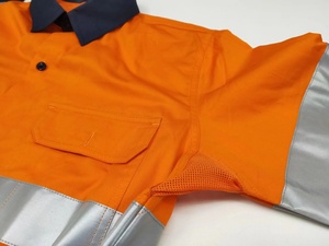 Camicia di Sicurezza Arancione Alta Visibilità per Edilizia, Magliette Riflettenti, Uniforme per Sicurezza Stradale, <span class=keywords><strong>Abbigliamento</strong></span> <span class=keywords><strong>da</strong></span> <span class=keywords><strong>Lavoro</strong></span> con Ventilazione su Braccia <span class=keywords><strong>e</strong></span> Schiena - Product Image 5