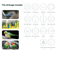 Nouvelle conception de cage à oiseaux de luxe de grande taille sur roues, en matériaux sûrs, volière extérieure, cage de transport pour l'élevage