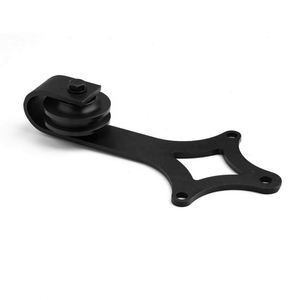 WEKIS Heavy-Duty Indoor/Outdoor Modern <b>Mini</b> Slide Barn Door Hardware Satin Black Carbon Steel Brass 120kg Load Capacity - Product Image 5