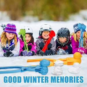 बर्फ निर्माता बॉल शीतकालीन खिलौने आउटडोर बच्चों के खिलौने के लिए आउटडोर वीडियो बतख खेल खेल झगड़े मोल्ड क्लिप और वयस्कों 4 स्नोबॉल - Product Image 3