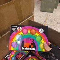 Lot de 6 mini balles anti-stress transfrontalières, colorées arc-en-ciel, en forme de boule moelleuse, boîte cadeau, ensemble de jouets sensoriels anti-stress