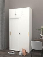 Haute qualité longue durée 3 portes coulissantes armoire imprimée en métal énorme espace casier de rangement armoire armoire en acier pour la maison
