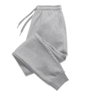 Pantalons de sport décontractés pour hommes, <span class=keywords><strong>taille</strong></span> plus, doublés en polaire, coupe ample, <span class=keywords><strong>taille</strong></span> mi-haute, devant plat, coupe droite, vente en gros - Product Image 3