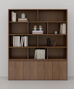<b>Solid</b> Teak <b>Wood</b> Bookshelf Modern Minimalist 5-Tier Freestanding <b>Bookcase</b> Book Shelf for Office Hotel Living Room Furniture - Product Image 4