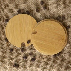Couvercle en bambou pour tasses, couvercle en bois de grand diamètre pour mugs et tasses à petit-déjeuner, perforé et personnalisable avec logo gravé - Product Image 2