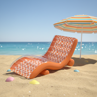 Chaise longue gonflable de plage en PVC personnalisée, matelas d'eau pour enfants avec impression de logo couleur personnalisée et design en maille