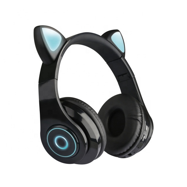 2026 Cat Ear Wireless for 5.0 Headphones Active Noise Cancellation (ANC) RGB LED Lights IPX4 Waterproof for Kids-Hi-Fi