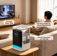 Humidificateur ultrasonique à colonne blanche, commande mécanique et télécommande, brume chaude et froide, protection contre la pénurie d'eau, usage domestique