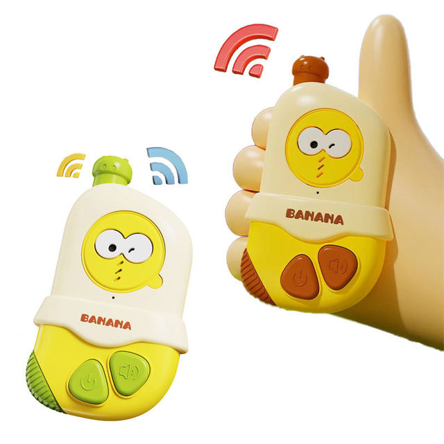 Cute Lijia Kids 2-Piece Yellow Handheld Walkie Talkie Set 1.5km Range Two-Way Communication Wireless Microphone Interactive Toy