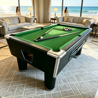 Table de billard commerciale et domestique de luxe à monnayeur avec retour automatique de balles, en cuir, pour 9 balles, 7FT 8FT, en MDF, de l'usine chinoise