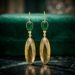ต่างหูแบบติดหู ดีไซน์คุณภาพสูง รุ่นใหม่ล่าสุด ชุบทอง 14k โรเดียม ทองเหลือง ประดับมรกต ไฮโดรเลมอนควอตซ์ สำหรับทุกเพศ - Product Image 2