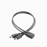 Mini USB 1 femelle à 2 mâle convertisseur Y câble répartiteur 5 broches cordon de charge rapide pour l'utilisation de l'appareil photo