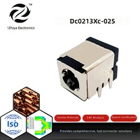 Connecteur de prise horizontale à soudure DC JACK DC0213XC-025 avec boîtier en cuivre pour équipement de sécurité