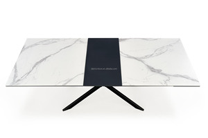 <span class=keywords><strong>Mesa</strong></span> de <span class=keywords><strong>comedor</strong></span> <span class=keywords><strong>extensible</strong></span> con <span class=keywords><strong>mesa</strong></span> de pizarra de piedra de mármol de vidrio templado <span class=keywords><strong>y</strong></span> base de <span class=keywords><strong>acero</strong></span> al carbono de arena - Product Image 4