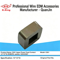 Pièces de machine de découpe à fil EDM CHARMILLES C001 Contact d'alimentation supérieur 12*12*5t ROBOFIL Sewies 100432997