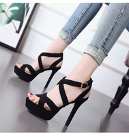 Mulheres Gladiador Sandálias Plataforma Lazer Cruz Verão Strappy Saltos Altos Sandálias 12 centímetros Dos Saltos de Estilete Sandálias Plataforma Saltos