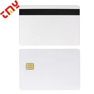 Échantillon gratuit Impression personnalisée CR80 Cartes de crédit vierges en plastique PVC avec puce 4442 et bande magnétique Hi-Co