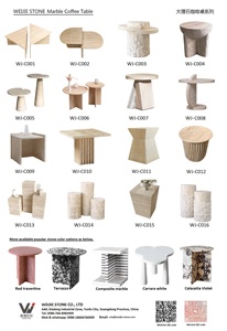 Mesa de travertino de café de diseño <span class=keywords><strong>italiano</strong></span>, entrada de pasillo, esquina larga cuadrada redonda, mesa de centro de mármol travertino nórdico, consola - Product Image 5