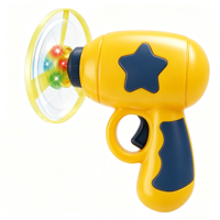 2-in-1 LED-Flugscheiben-Wurfpistole mit Leucht-Gyro-Kreisel für Kinder – Outdoor-Spielzeug für den Garten