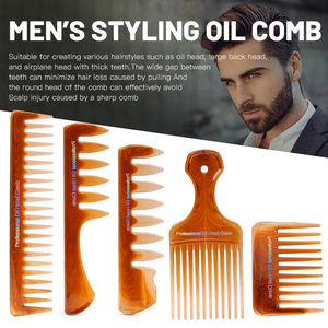 Vente en gros de peigne à huile pour barbier, ensemble de peignes à cheveux pointus à dents larges pour hommes, <span class=keywords><strong>coiffure</strong></span> rétro, peigne à dents larges pour hommes - Product Image 3