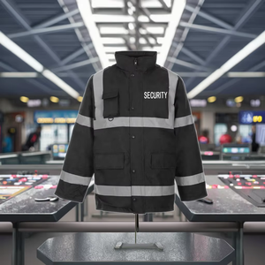 Veste de sécurité pour homme, uniforme d'hiver noir réfléchissant, design personnalisé, vente chaude - Product Image 3