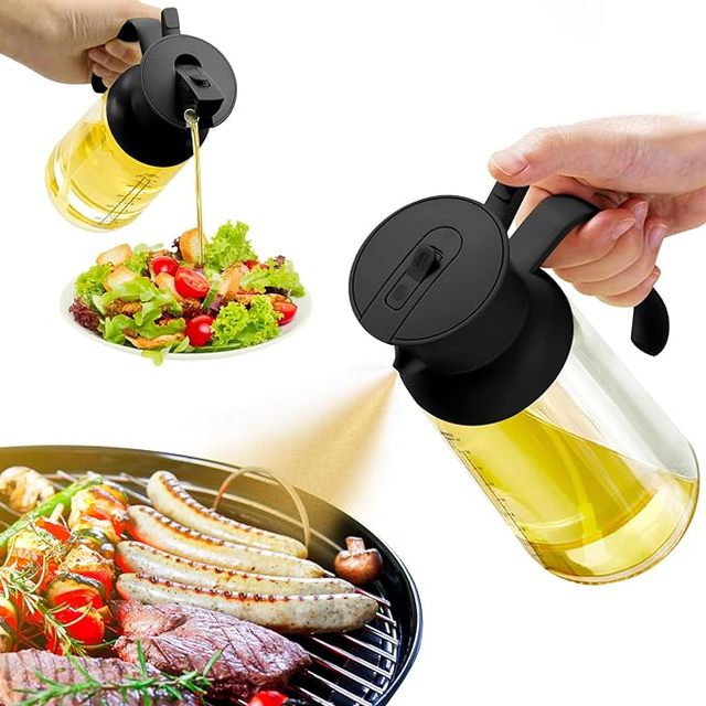 Source Factory Wholesale 2-in-1 Kitchen Cooking Oil Sprayer 18oz Oil Spray Bottle Food-Grade Suitable for Air Fryer Grilling