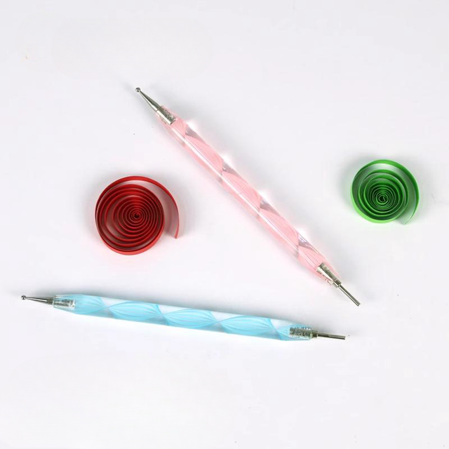 NEW Dual Head Quilling Slotted Tool Embossing Pattern Cardstock Paper Flowers Nail Art Dotting Tools Point Drill Creasing Pen
