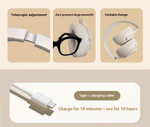 D5 블루투스 헤드셋 오버이어 무선 새로운 ANC 노이즈 캔슬링 블루투스 헤드셋 긴 배터리 수명 게임 낮은 대기 시간 - Product Image 4