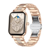 Reloj Inteligente HD AK108 para Mujer con Correa de Acero Inoxidable, Llamadas por Bluetooth, Pantalla Grande HD de 1.82" 320*382, SPO2, Smartwatch 2026