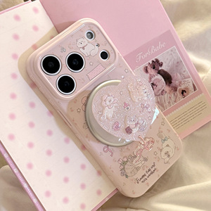 Funda de Teléfono con Diseño de Gato de Dibujos Animados y Soporte de Corazón para iPhone 17 Pro Max, Funda para iPhone <span class=keywords><strong>11</strong></span>, 12, 13, 15, 16 Plus - Product Image 4