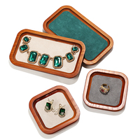 WEIMEI Plateau à bijoux plat carré rond en bois pour collier boucle d'oreille Bracelet boucle d'oreille affichage