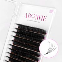 Abonnie 1200 Ventilateurs Pointy Thin Base Pro Made Fan Lash Trays Korean PBT Fiber Loose Fans Ultra-Speed Promade Lash Extension Fans