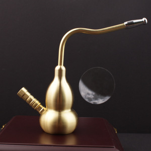 Ensemble de pipes à tabac en laiton en forme de gourde, double usage, filtre à eau, pipe à fumer en métal, usage domestique - Product Image 3