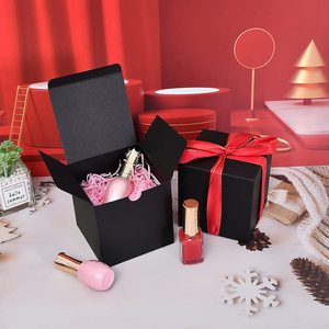 Caja de regalo con tapa para decoración de boda para hombre, embalaje negro con logotipo personalizado DIY, propuesta de fiesta Premium - Product Image 4