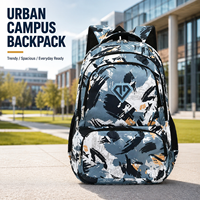 Mochila de Viaje Unisex para Estudiantes, Estilo Oxford, de Poliéster, Antirrobo, con Cierre de Cremallera y Correas de Hombro Curvas