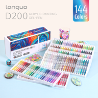Ensemble de stylos gel en plastique pour dessin acrylique Languo New 144 couleurs, pointe 0,7 mm