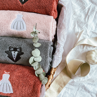 Serviette de mariage en coton, logo personnalisé, broderie personnalisée, souvenir de fête, cadeau promotionnel de luxe