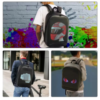 Nuevo diseño, DIY Pantalla dinámica, mochila de negocios LED a todo color, bolsa de promoción 3D, pantalla de visualización, mochila LED inteligente