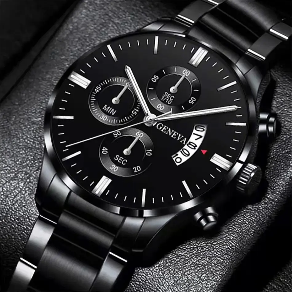 2023 Men Quartz Chronograph Tachymeter Black Dial 44mm Man Wristwatch Calender Timer Casual Quartz Watches