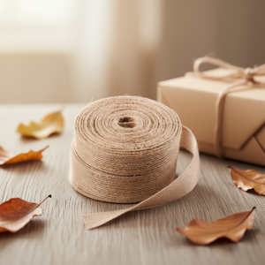 Ruban en jute naturel 1 pouce x 370 pouces, écologique, pour décoration de cadeaux, fournitures d'artisanat tissé - Product Image 2