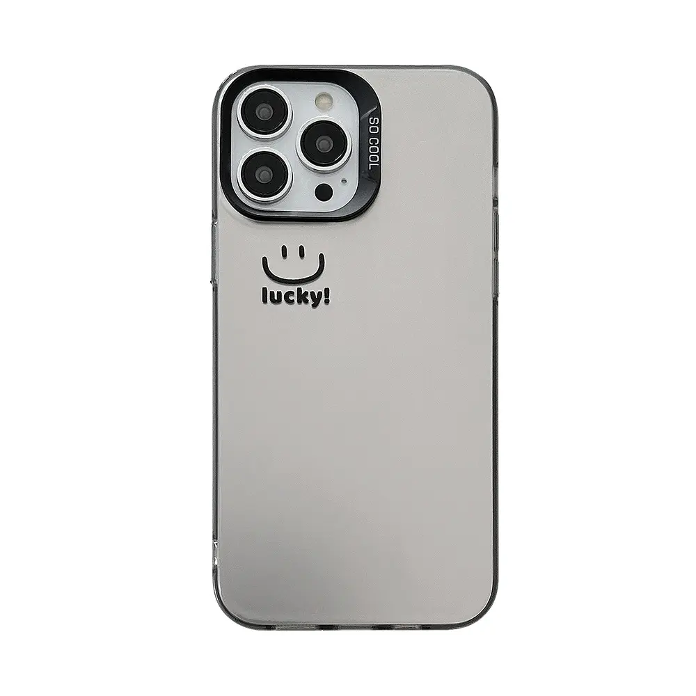 Capa de telefone galvanizada para iPhone 15, com cara sorridente, adequada para 14 Promax, 12 para 13 Premium, 11 Anti-queda, 14